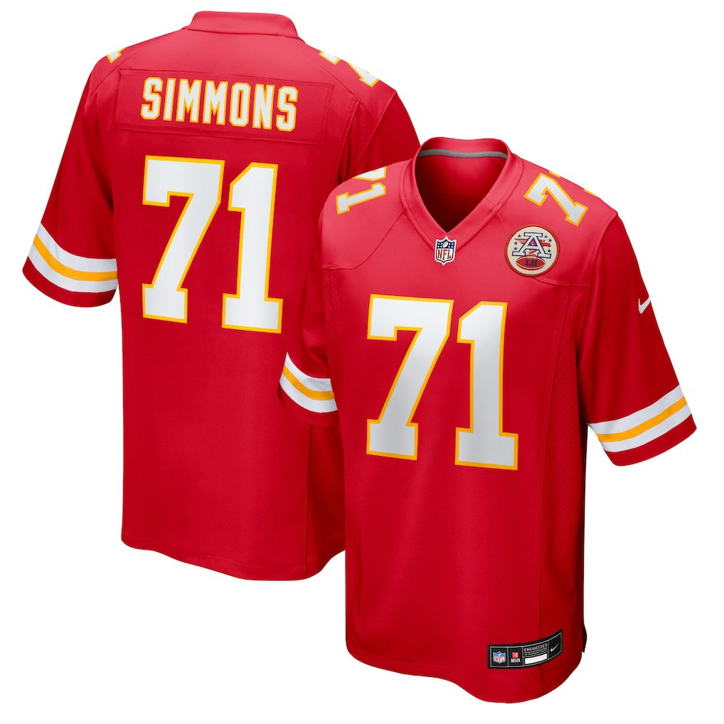 Josh Simmons Kansas City Chiefs Team Game Jersey - Red Jerseys
