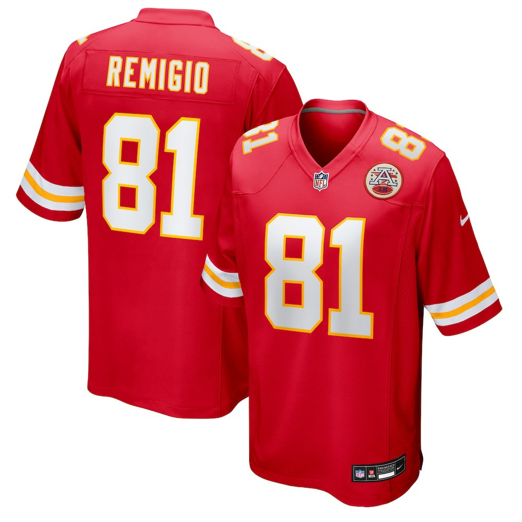Nikko Remigio Kansas City Chiefs Team Game Jersey - Red Jerseys