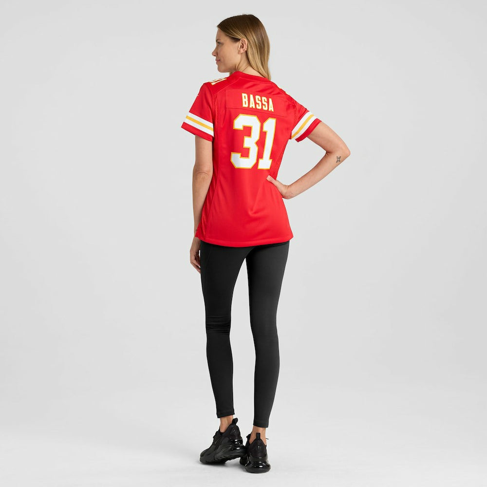 Jeffrey Bassa Kansas City Chiefs Women's Team Game Jersey - Red Jerseys