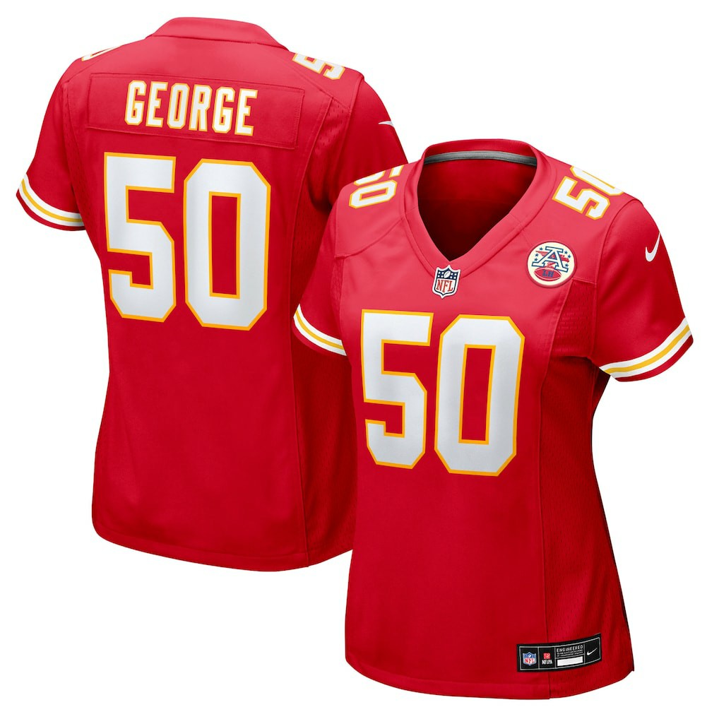 Brandon George Kansas City Chiefs Women's Team Game Jersey - Red Jerseys