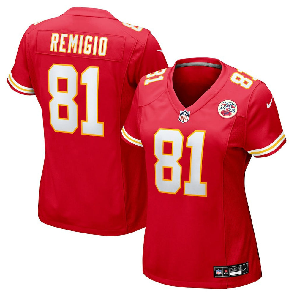 Nikko Remigio Kansas City Chiefs Women's Team Game Jersey - Red Jerseys