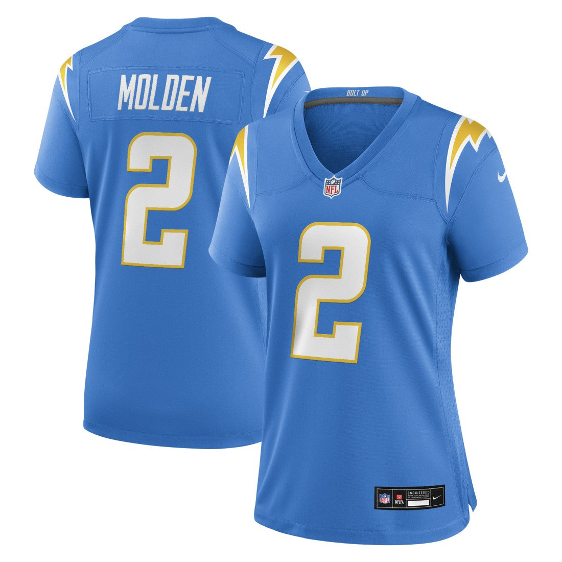 Elijah Molden Los Angeles Chargers Women's Team Game Jersey - Powder Blue Jerseys
