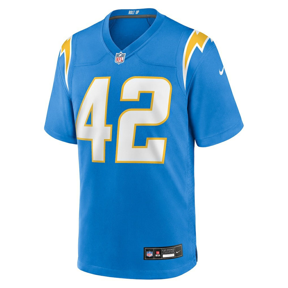 Tucker Fisk Los Angeles Chargers Team Game Jersey - Powder Blue Jerseys