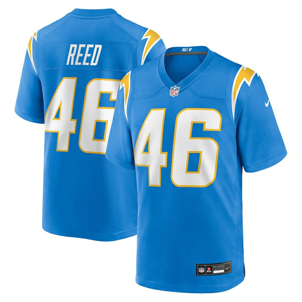 Nikko Reed Los Angeles Chargers Team Game Jersey - Powder Blue Jerseys