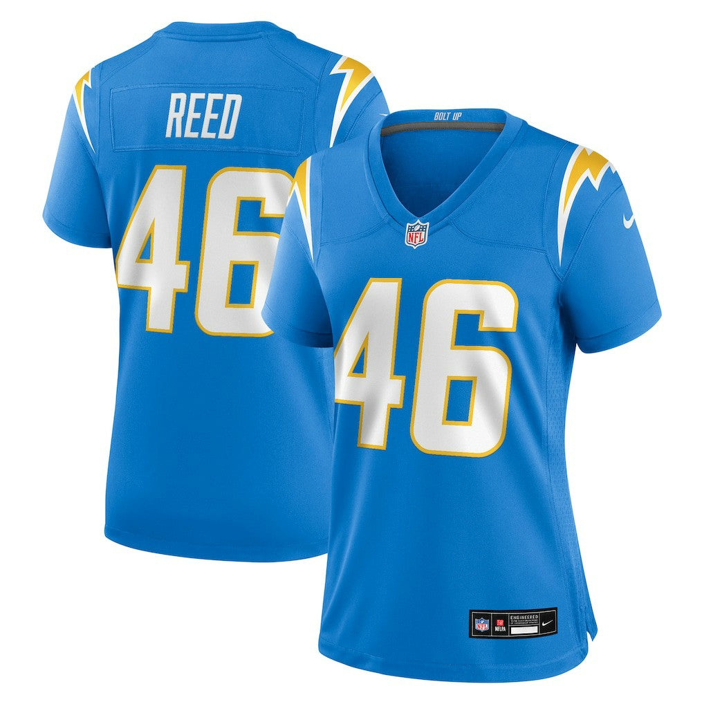 Nikko Reed Los Angeles Chargers Women's Team Game Jersey - Powder Blue Jerseys
