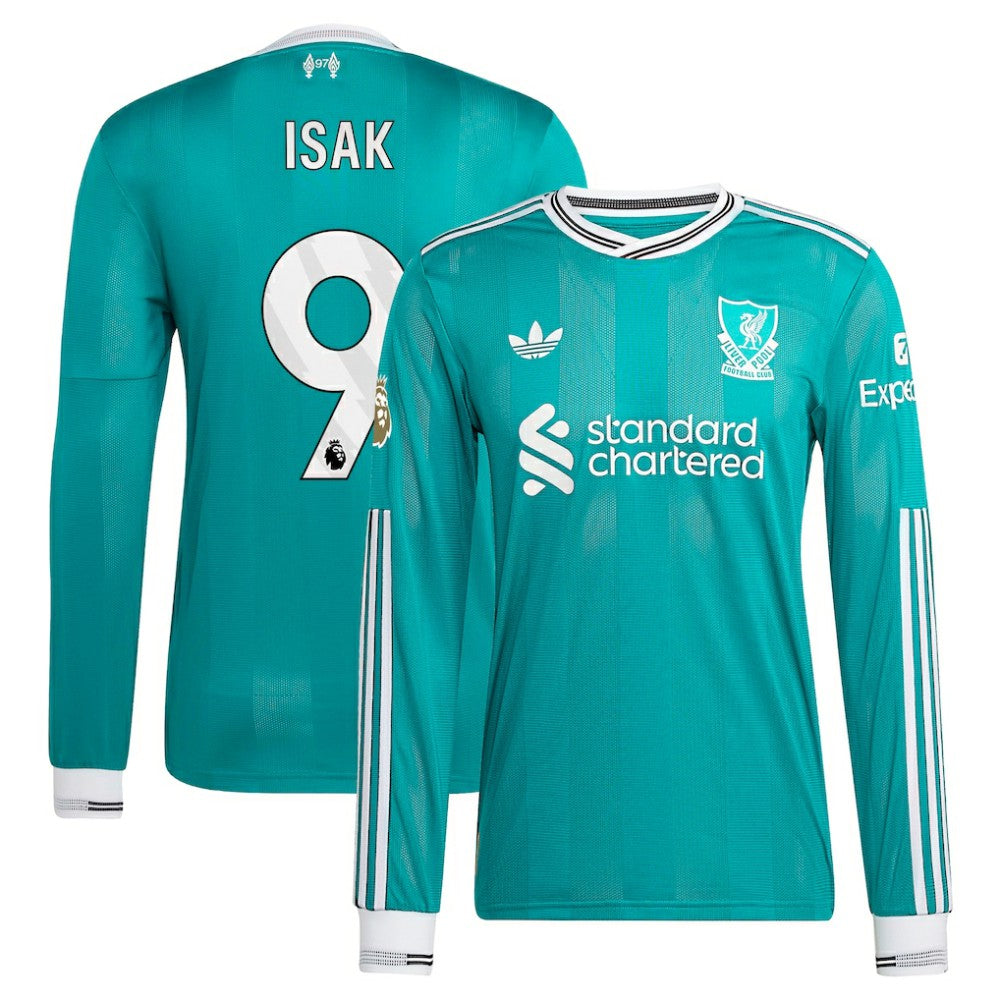 Alexander Isak Liverpool 2025/26 Third Long Sleeve Player Jersey Green - Adidas sale