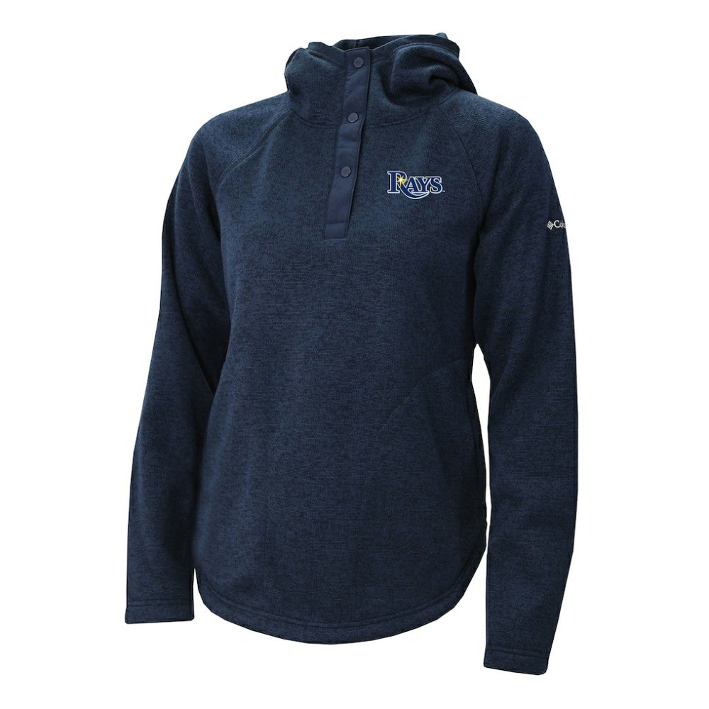 Tampa Bay Rays Columbia Women's Half-Snap Pullover Hoodie - Navy Hoodies