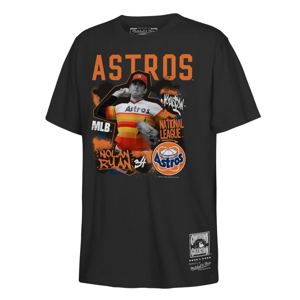 Nolan Ryan Houston Astros Mitchell & Ness Youth Cooperstown Star Moment T-Shirt - Black T-shirts