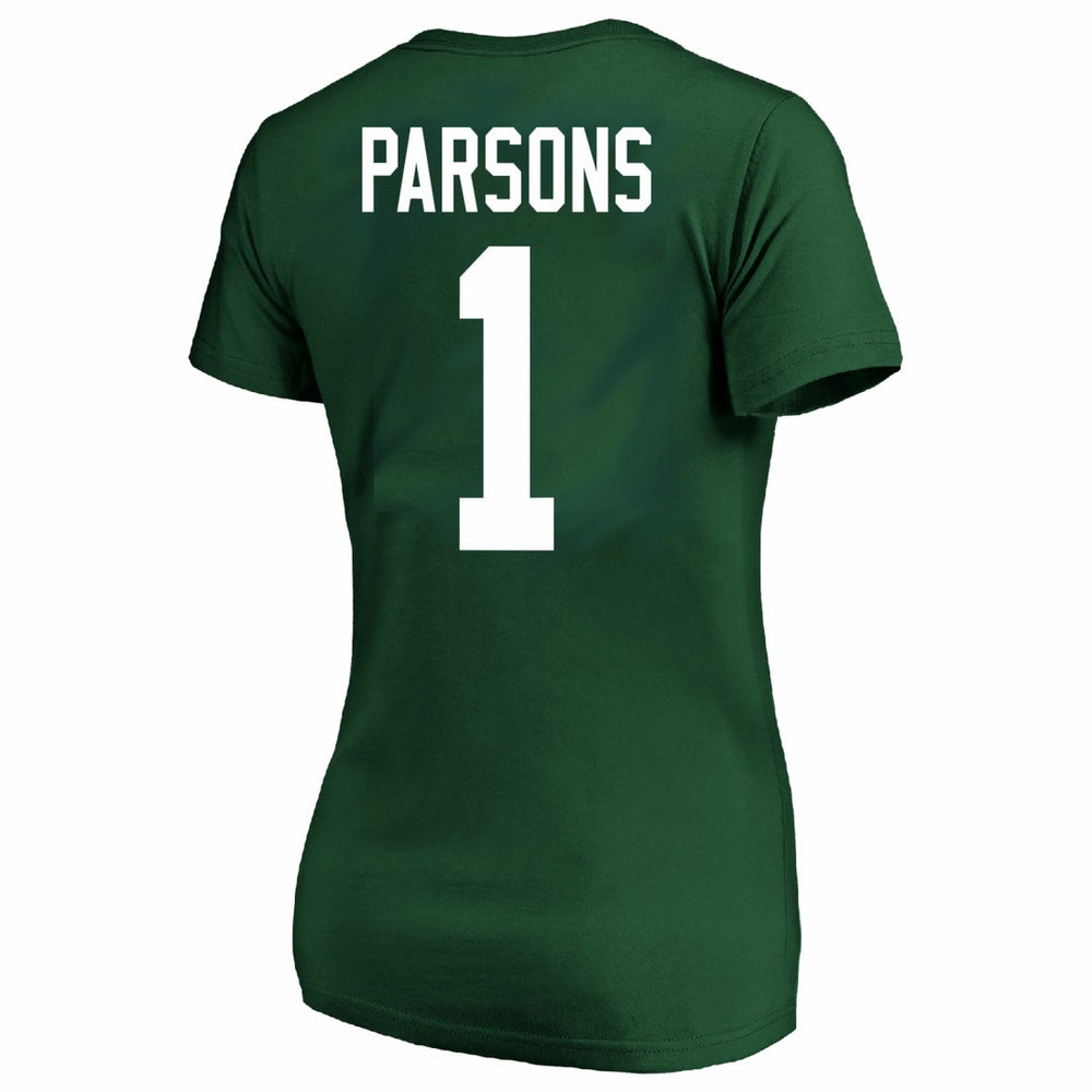 Micah Parsons Green Bay Packers Women's Plus Size Name & Number V-Neck T-Shirt - Green T-shirts