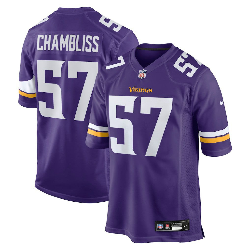 Chaz Chambliss Minnesota Vikings Team Game Jersey - Purple Jerseys