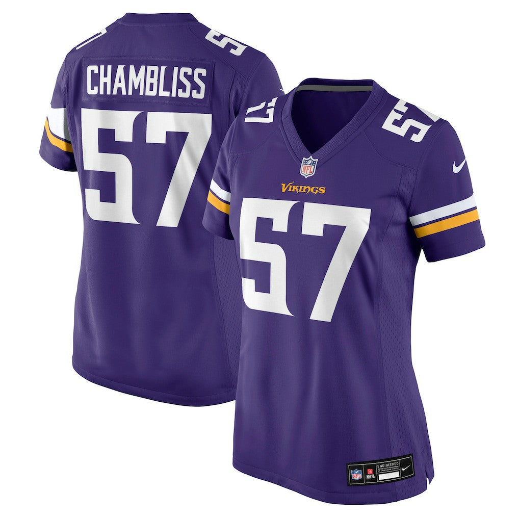 Chaz Chambliss Minnesota Vikings Women's Team Game Jersey - Purple Jerseys