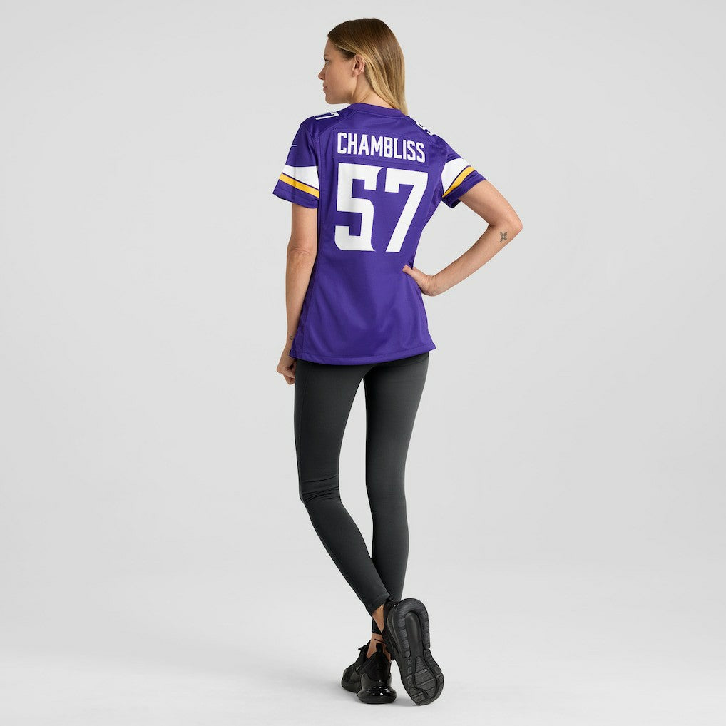 Chaz Chambliss Minnesota Vikings Women's Team Game Jersey - Purple Jerseys