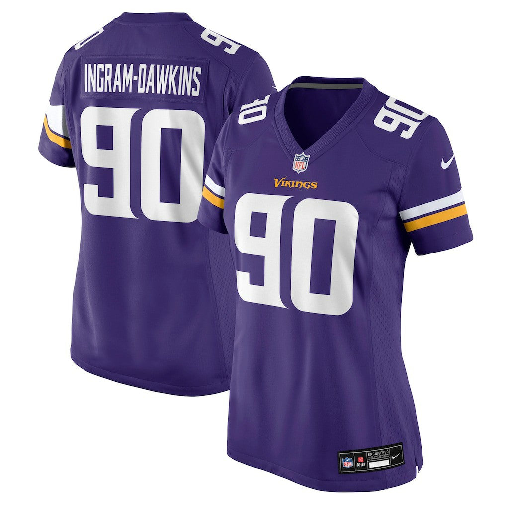 Tyrion Ingram-Dawkins Minnesota Vikings Women's Team Game Jersey - Purple Jerseys