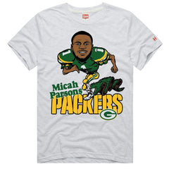 Micah Parsons Green Bay Packers Homage Unisex Caricature Player Graphic Tri-Blend T-Shirt - Ash T-shirts