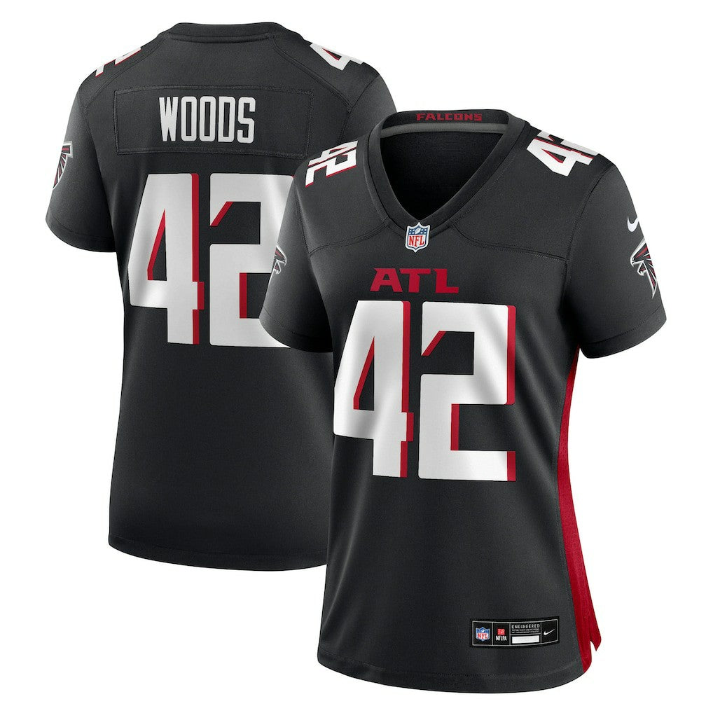 Josh Woods Atlanta Falcons Women's Team Game Jersey - Black Jerseys