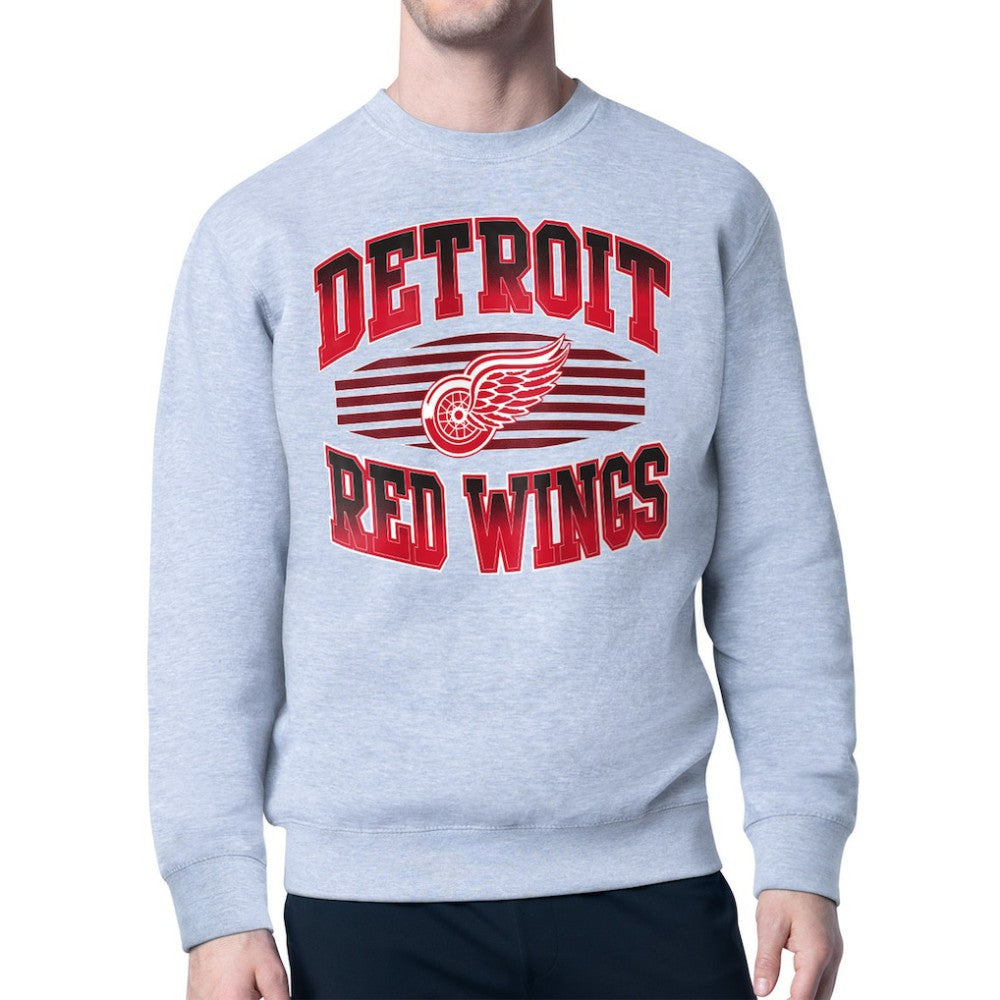 Detroit Red Wings Starter Team Grit Graphic Fleece Pullover Sweatshirt - Gray | US 203448431