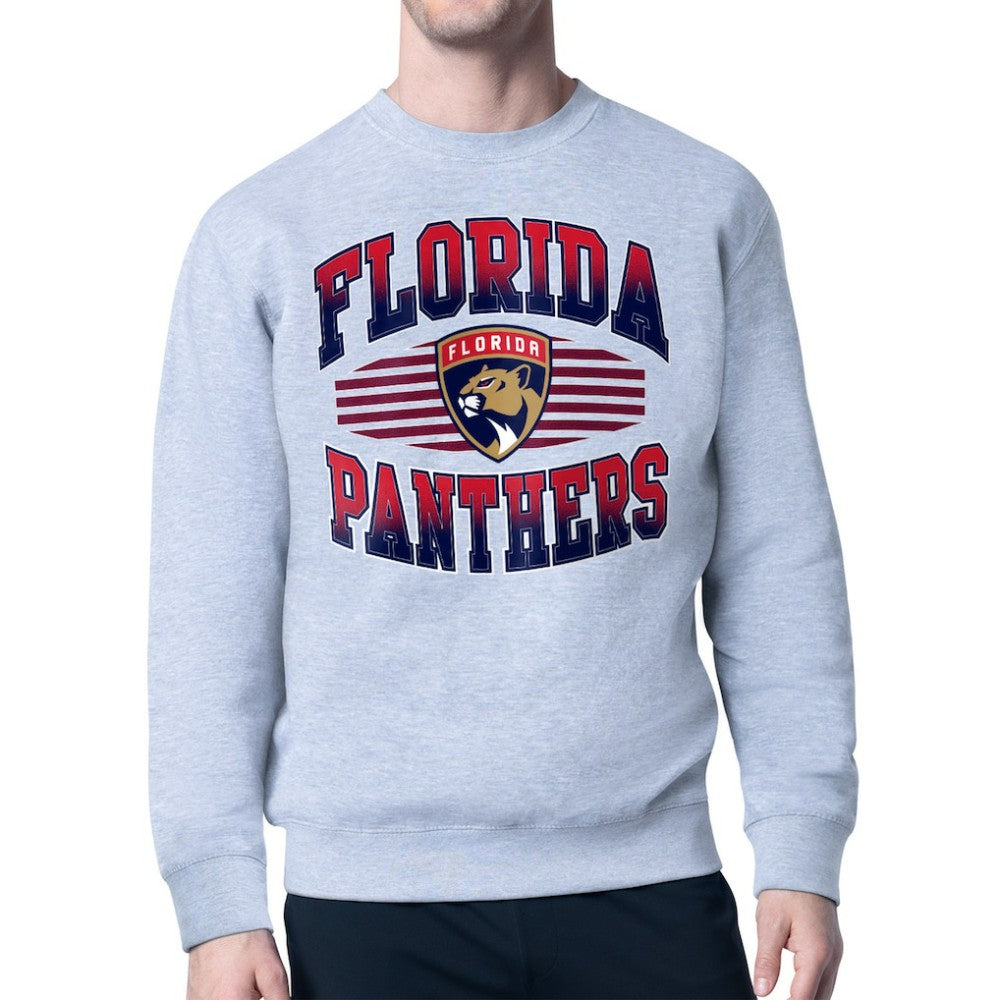 Florida Panthers Starter Team Grit Graphic Fleece Pullover Sweatshirt - Gray | US 203448432