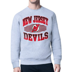 New Jersey Devils Starter Team Grit Graphic Fleece Pullover Sweatshirt - Gray | US 203448434