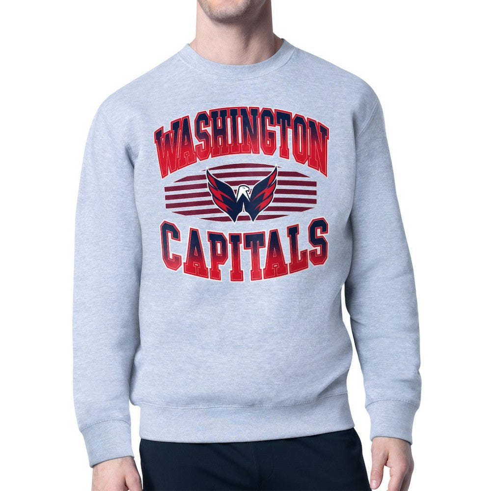 Washington Capitals Starter Team Grit Graphic Fleece Pullover Sweatshirt - Gray | US 203448435