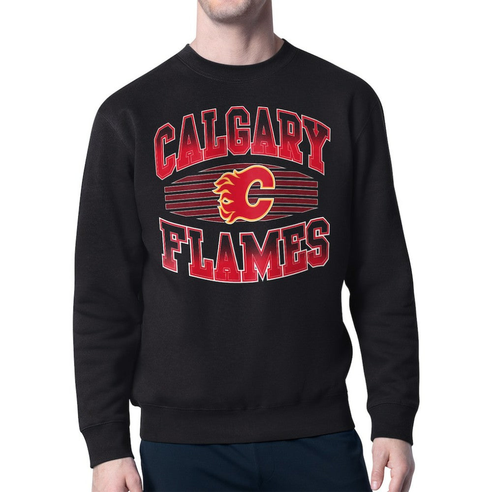 Calgary Flames Starter Team Grit Graphic Fleece Pullover Sweatshirt - Black | US 203448438