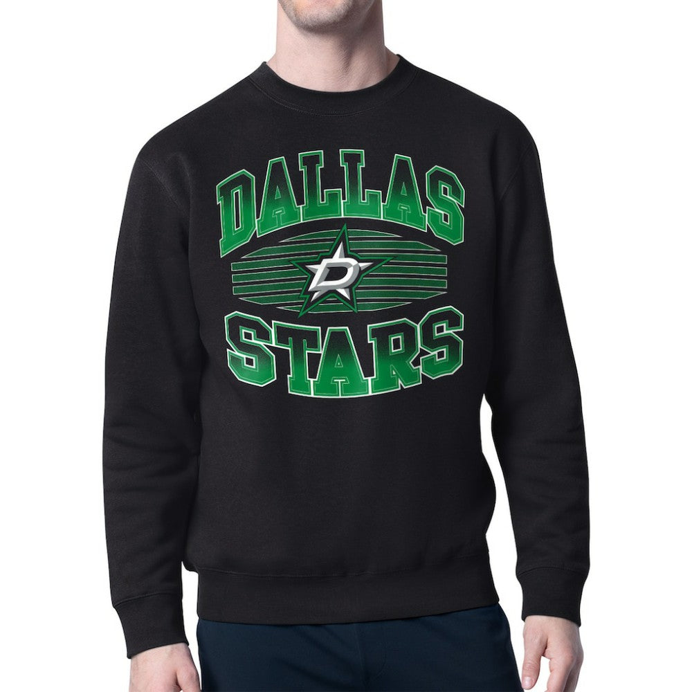 Dallas Stars Starter Team Grit Graphic Fleece Pullover Sweatshirt - Black | US 203448439