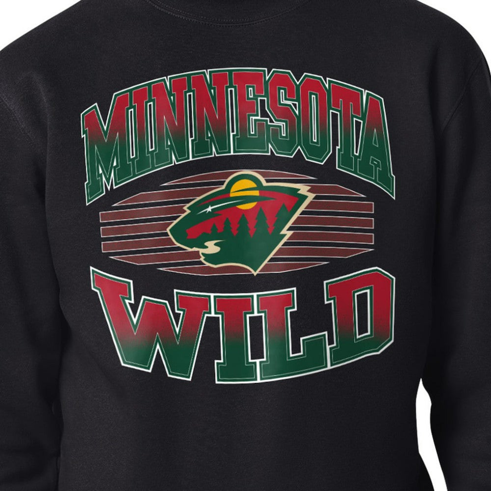 Minnesota Wild Starter Team Grit Graphic Fleece Pullover Sweatshirt - Black | US 203448441