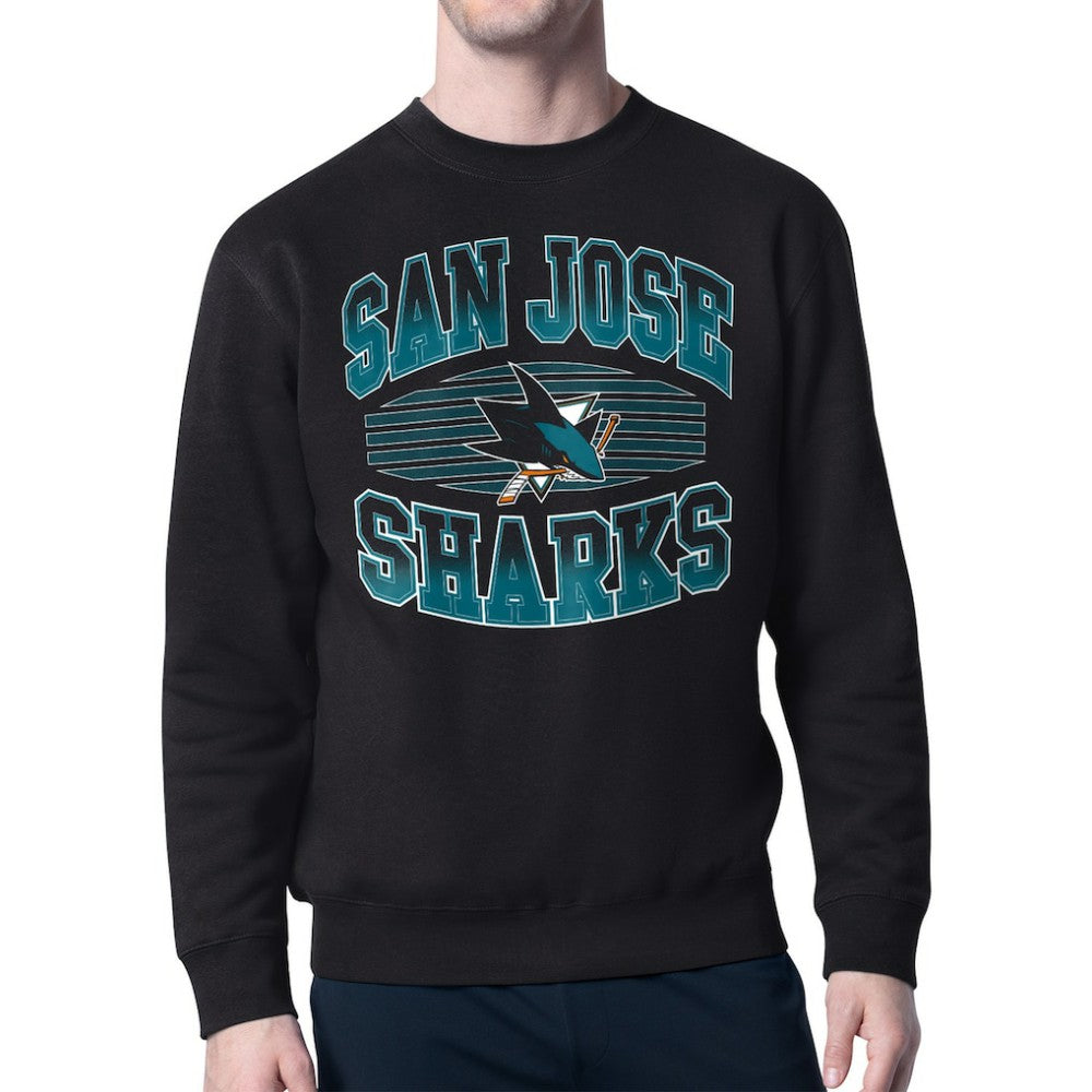 San Jose Sharks Starter Team Grit Graphic Fleece Pullover Sweatshirt - Black | US 203448446