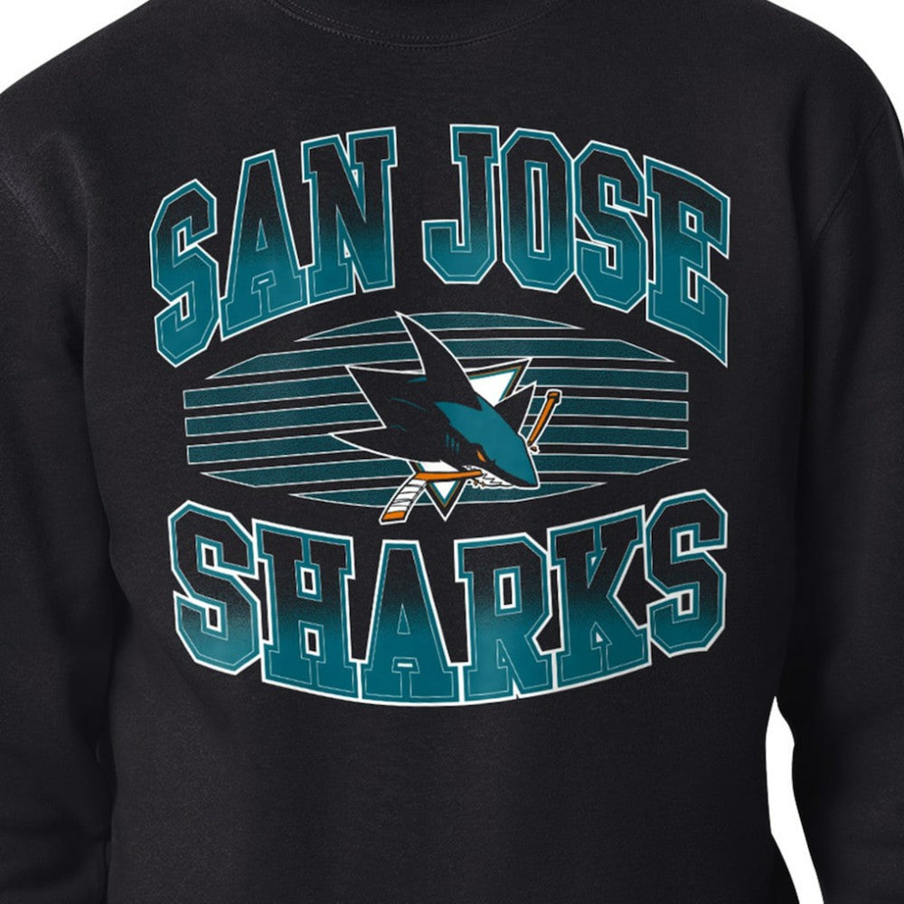 San Jose Sharks Starter Team Grit Graphic Fleece Pullover Sweatshirt - Black | US 203448446