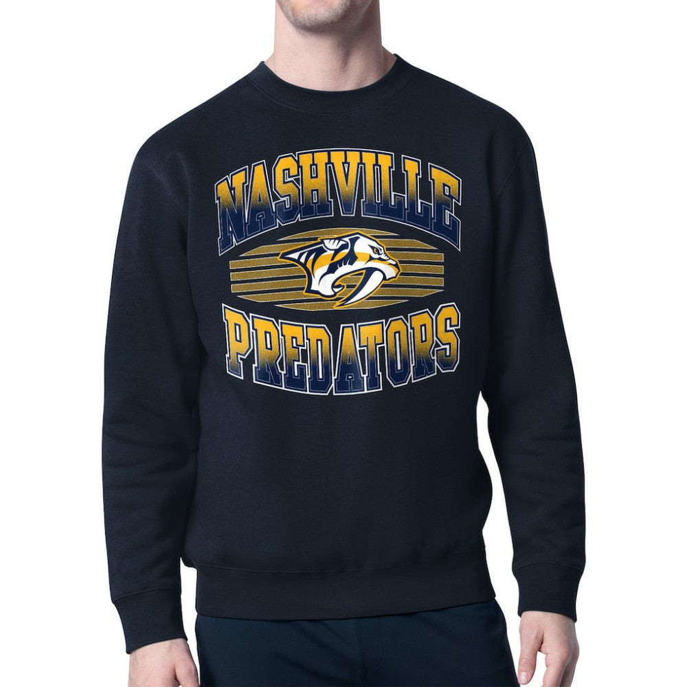 Nashville Predators Starter Team Grit Graphic Fleece Pullover Sweatshirt - Navy | US 203448450