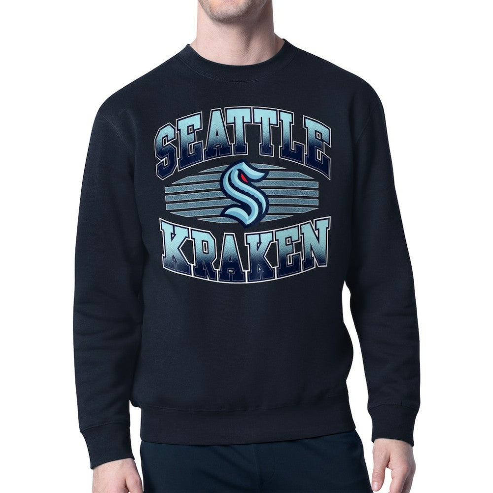 Seattle Kraken Starter Team Grit Graphic Fleece Pullover Sweatshirt - Deep Sea Blue | US 203448451