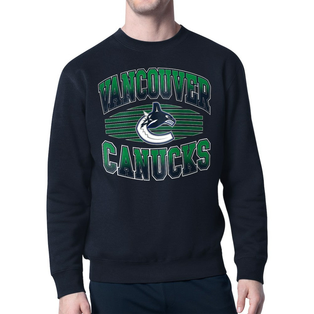 Vancouver Canucks Starter Team Grit Graphic Fleece Pullover Sweatshirt - Navy | US 203448454