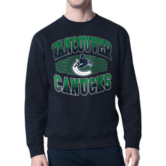 Vancouver Canucks Starter Team Grit Graphic Fleece Pullover Sweatshirt - Navy | US 203448454