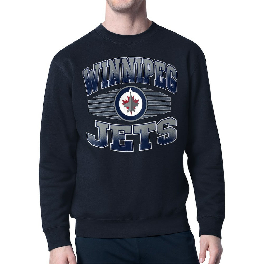 Winnipeg Jets Starter Team Grit Graphic Fleece Pullover Sweatshirt - Navy | US 203448455