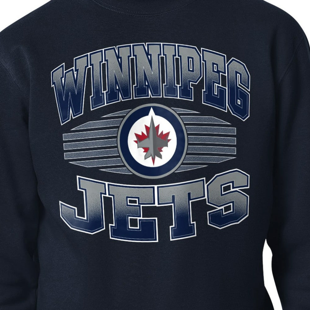 Winnipeg Jets Starter Team Grit Graphic Fleece Pullover Sweatshirt - Navy | US 203448455
