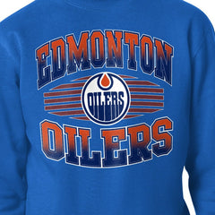 Edmonton Oilers Starter Team Grit Graphic Fleece Pullover Sweatshirt - Royal | US 203448457