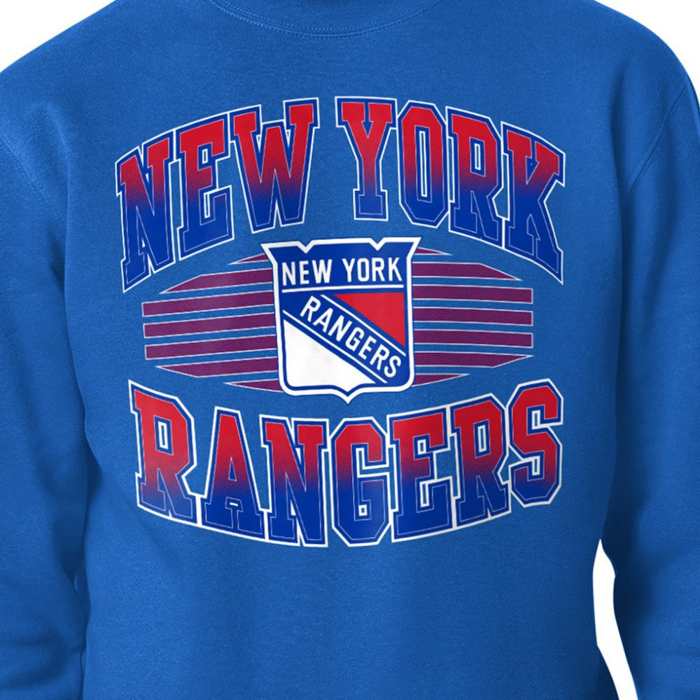 New York Rangers Starter Team Grit Graphic Fleece Pullover Sweatshirt - Blue | US 203448459