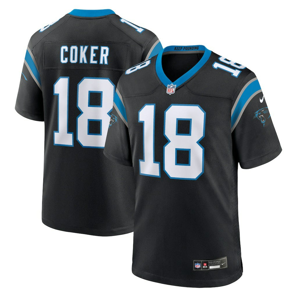 Jalen Coker Carolina Panthers Team Game Jersey - Black Jerseys