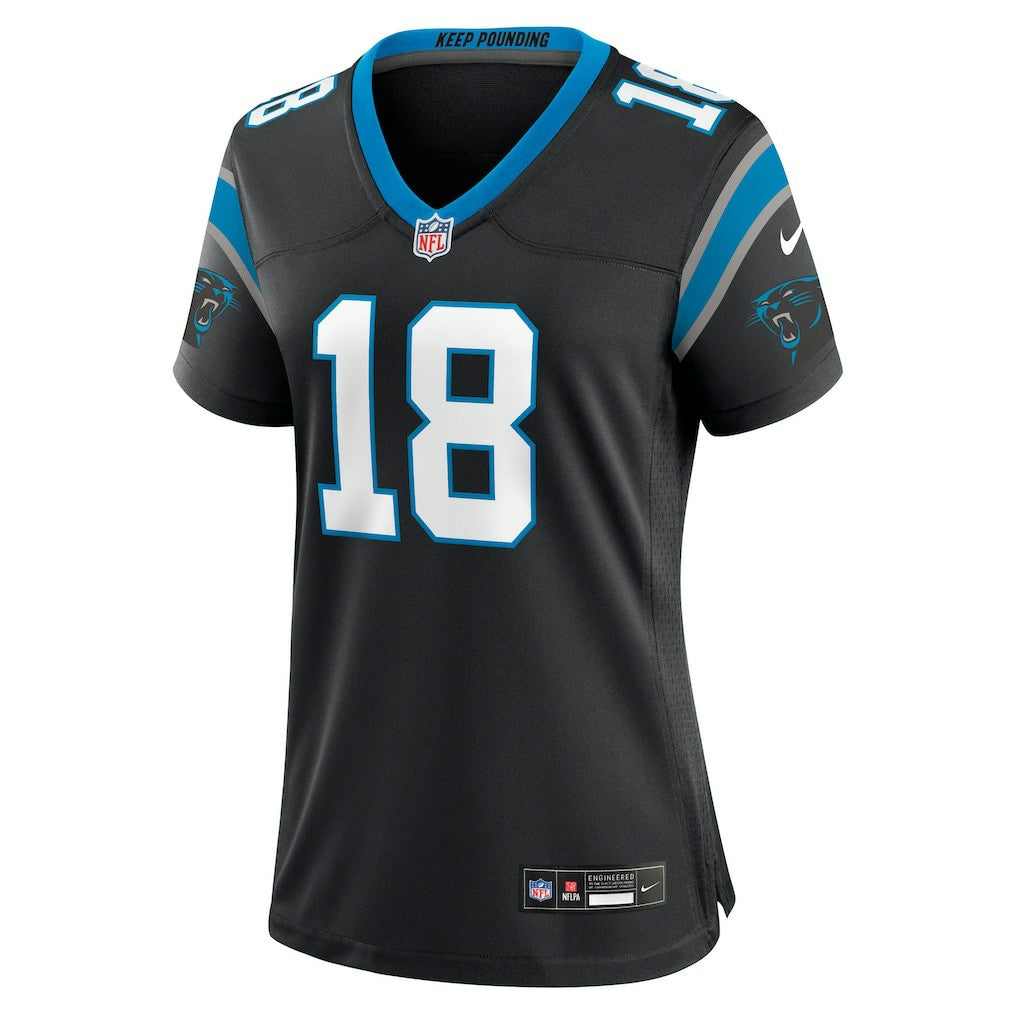 Jalen Coker Carolina Panthers Women's Team Game Jersey - Black Jerseys