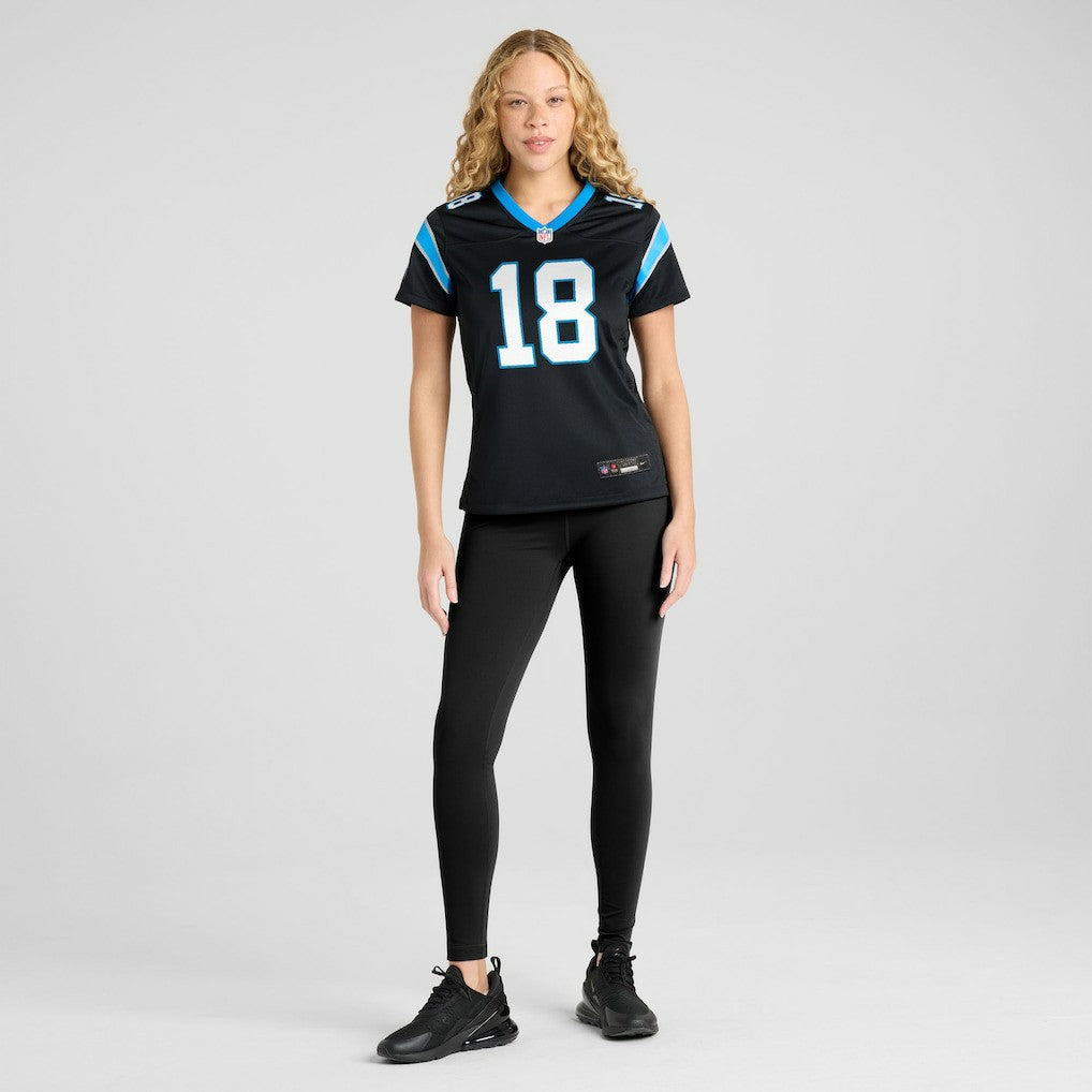 Jalen Coker Carolina Panthers Women's Team Game Jersey - Black Jerseys