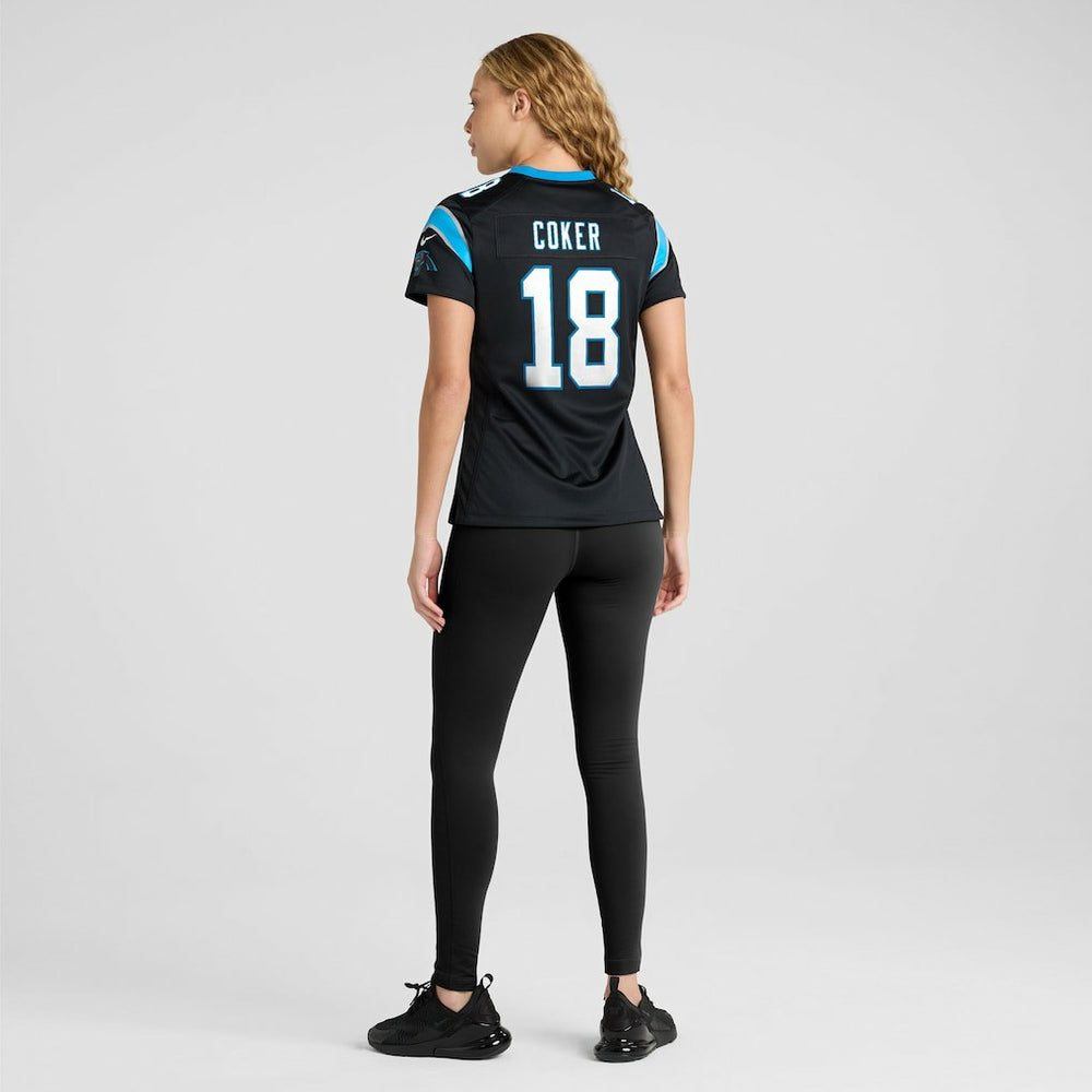 Jalen Coker Carolina Panthers Women's Team Game Jersey - Black Jerseys