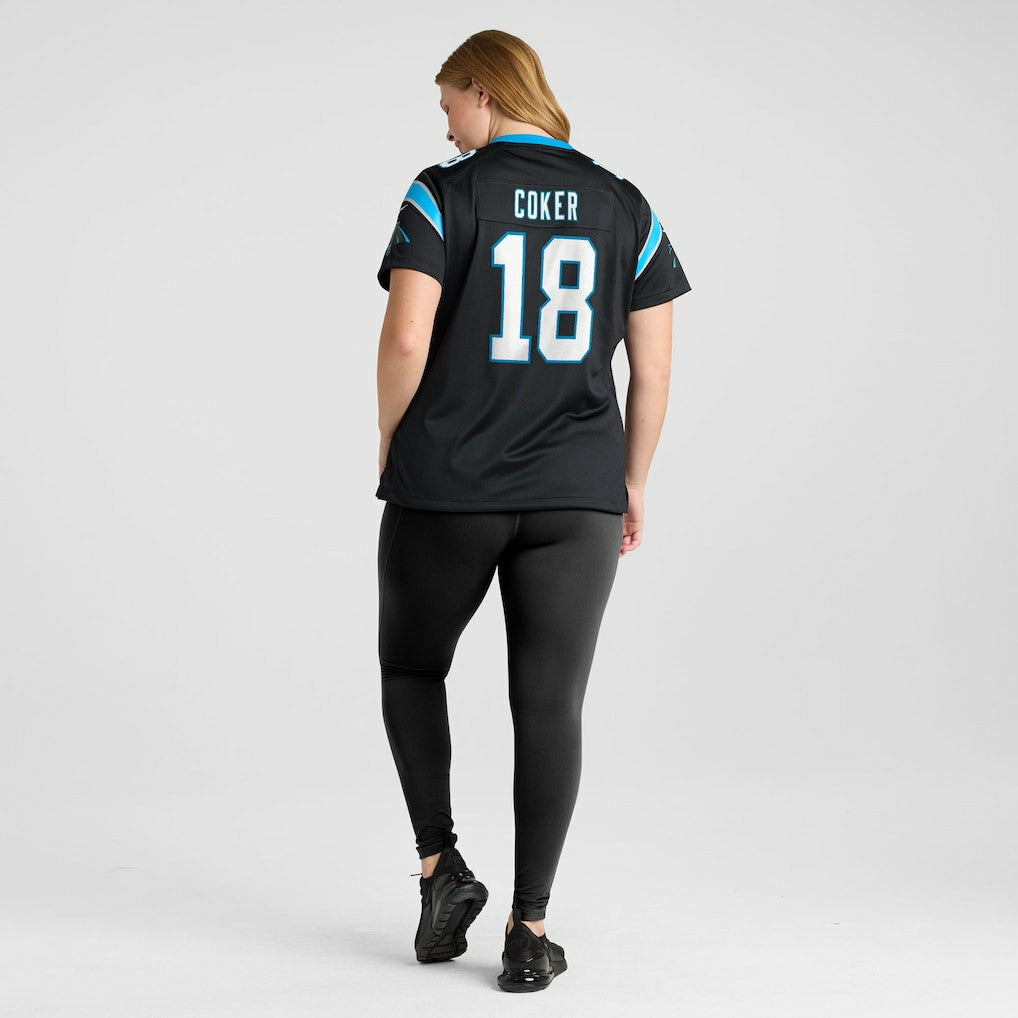 Jalen Coker Carolina Panthers Women's Team Game Jersey - Black Jerseys