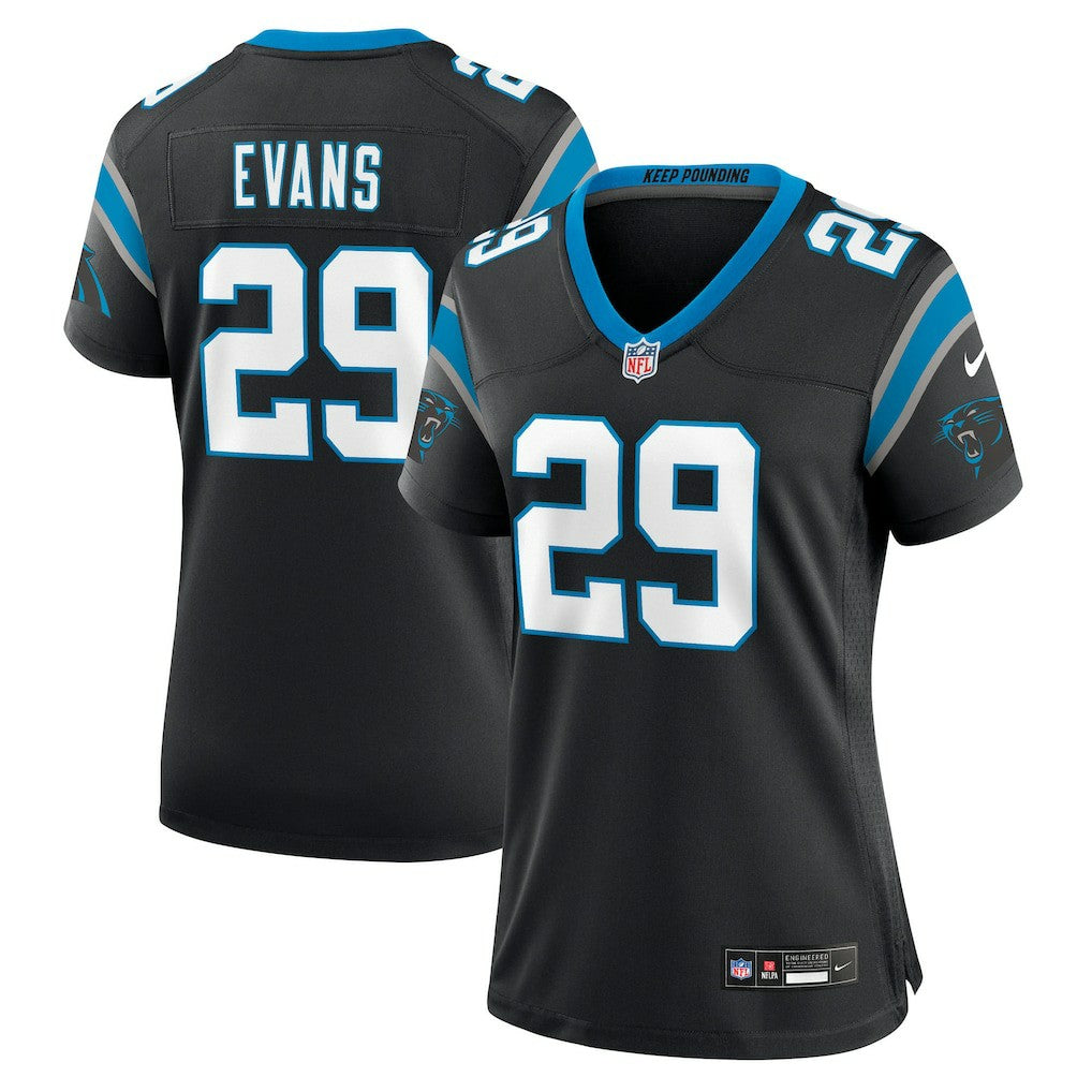 Akayleb Evans Carolina Panthers Women's Team Game Jersey - Black Jerseys