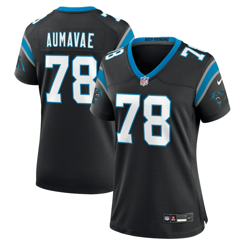 Popo Aumavae Carolina Panthers Women's Team Game Jersey - Black Jerseys