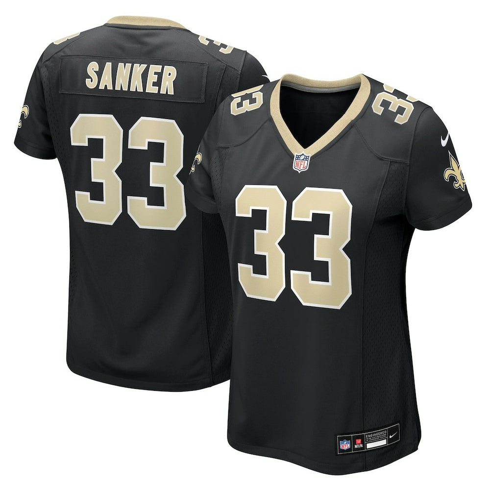 Jonas Sanker New Orleans Saints Women's Team Game Jersey - Black Jerseys