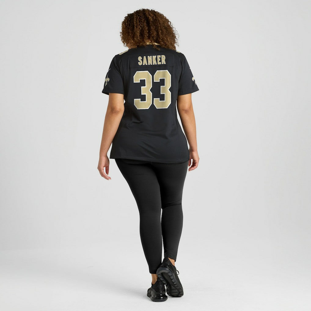 Jonas Sanker New Orleans Saints Women's Team Game Jersey - Black Jerseys