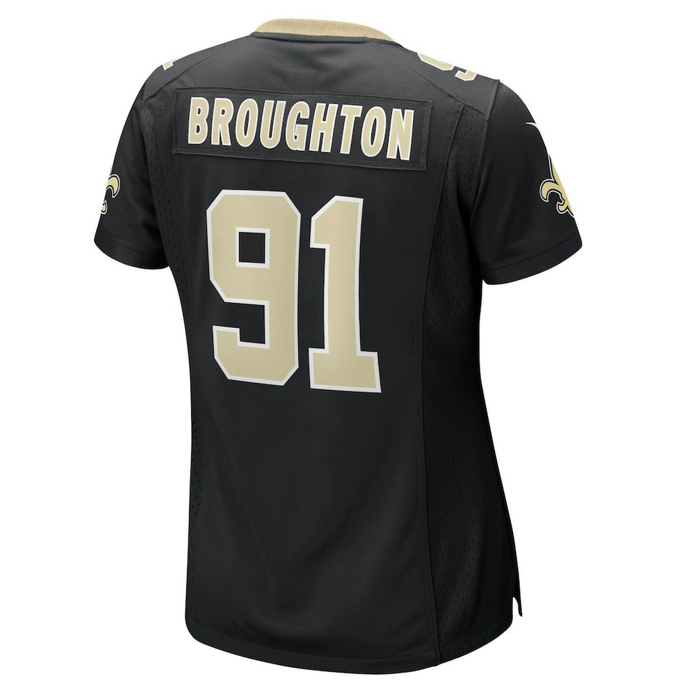 Vernon Broughton New Orleans Saints Women's Team Game Jersey - Black Jerseys
