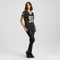 Vernon Broughton New Orleans Saints Women's Team Game Jersey - Black Jerseys