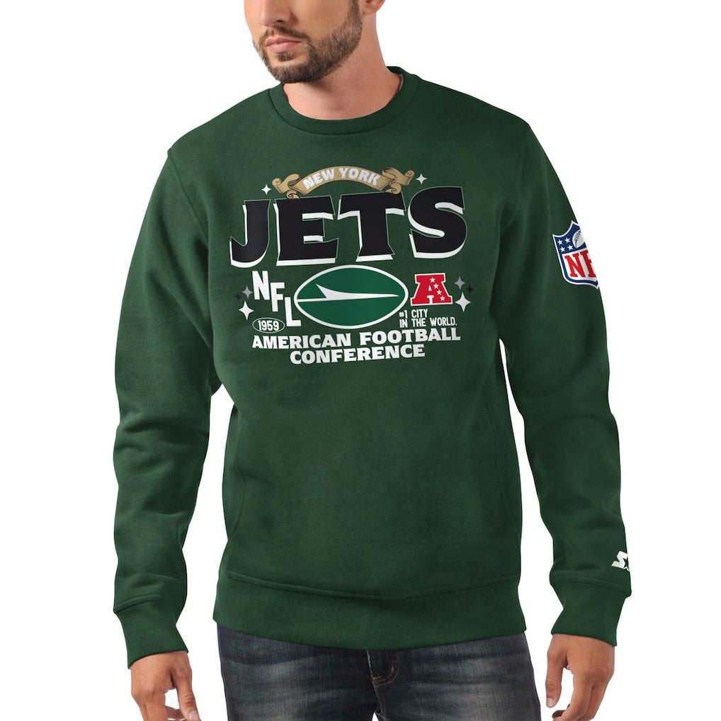 New York Jets Starter AFC Classic Fleece Sweatshirt - Green Sweatshirts