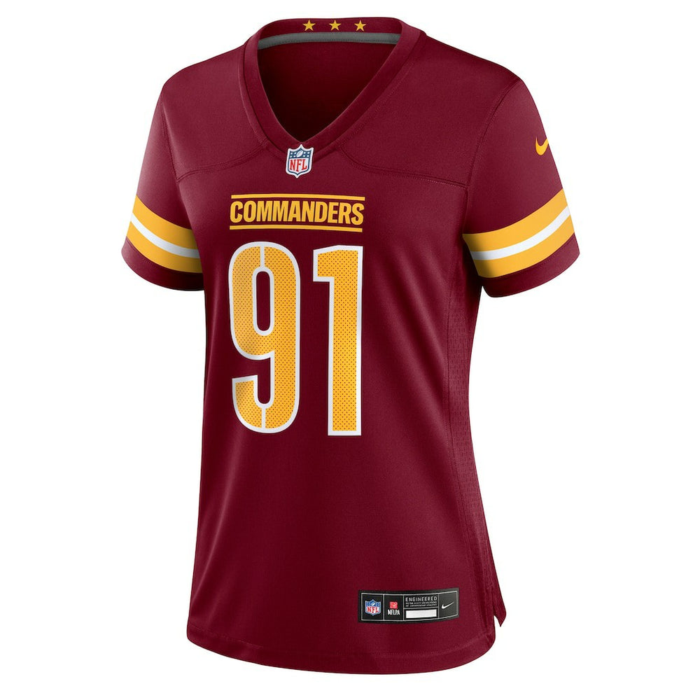 Deatrich Wise Jr. Washington Commanders Women's Team Game Jersey - Burgundy Jerseys