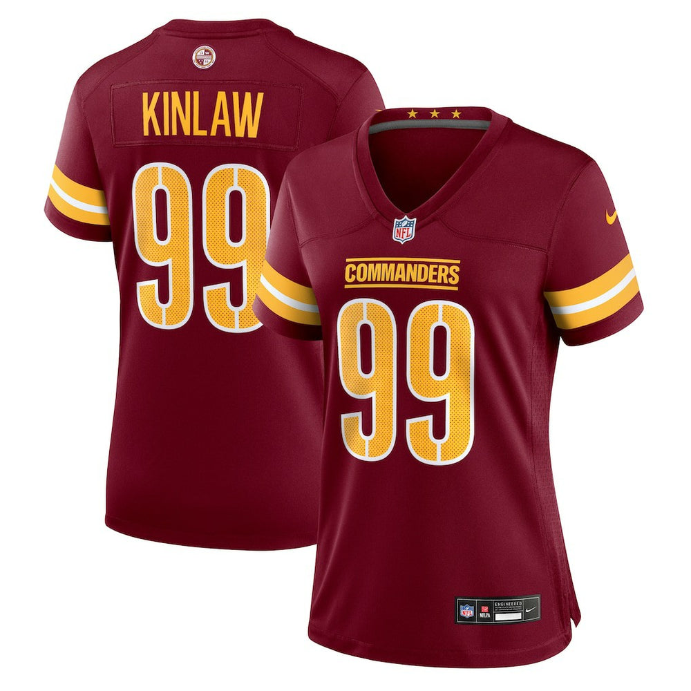 Javon Kinlaw Washington Commanders Women's Team Game Jersey - Burgundy Jerseys